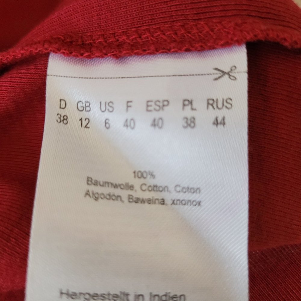 Olsen Europe Cranberry Print Top US 6 - Picture 7 of 8